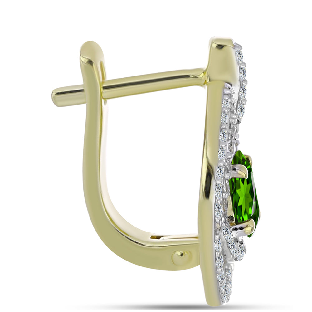Cercei din Argint 925 Placat cu Aur ( 4.15 grame ) cu Safir Curcubeu și Topaz Alb 1.82 Carate 2 
