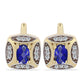 Cercei din Argint 925 Placat cu Aur ( 4.64 grame ) cu Lapis Lazuli și Topaz Alb 1.11 Carate