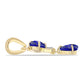 Pandantiv din Argint 925 Placat cu Aur ( 1.14 grame ) cu Lapis Lazuli și Topaz Alb 1.41 Carate
