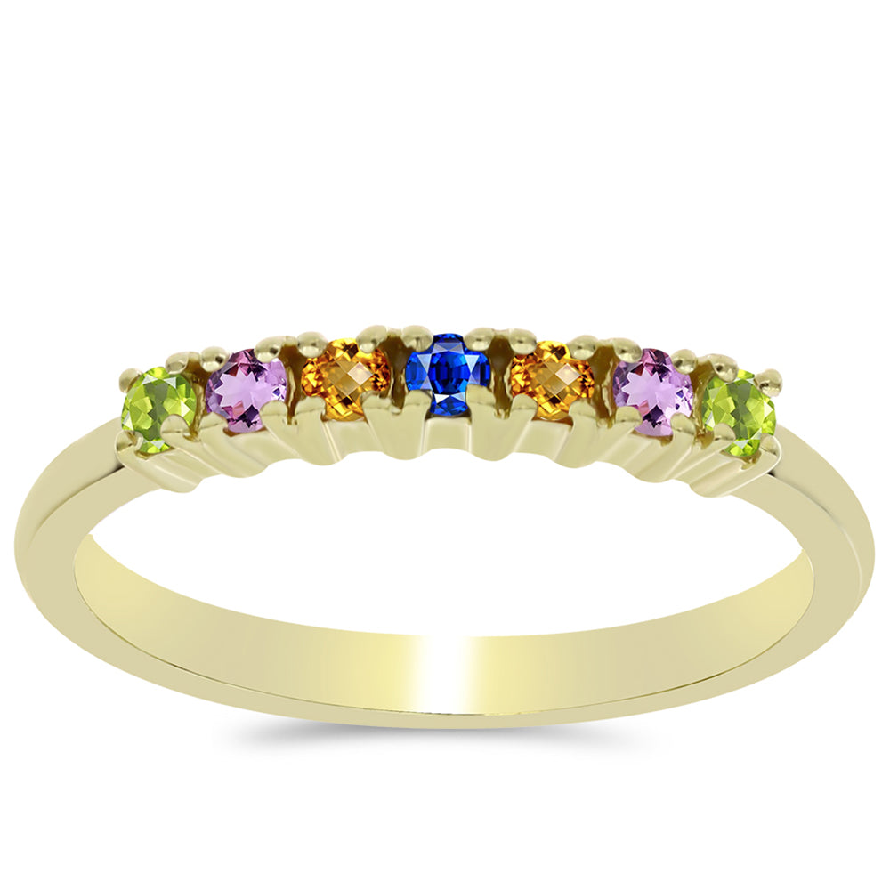 Inel din Argint 925 Placat cu Aur ( 1.71 grame ) cu Safir Curcubeu 0.29 Carate