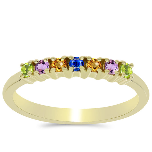 Inel din Argint 925 Placat cu Aur ( 1.71 grame ) cu Safir Curcubeu 0.29 Carate