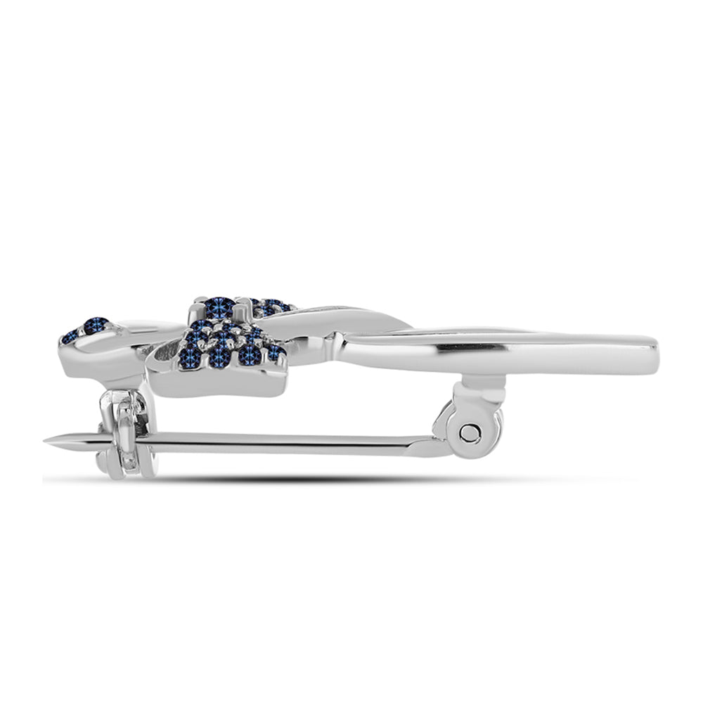 Broşă din Argint 925 ( 2.52 grame ) cu Moissanite Violet Imperial 0.22 Carate 2 