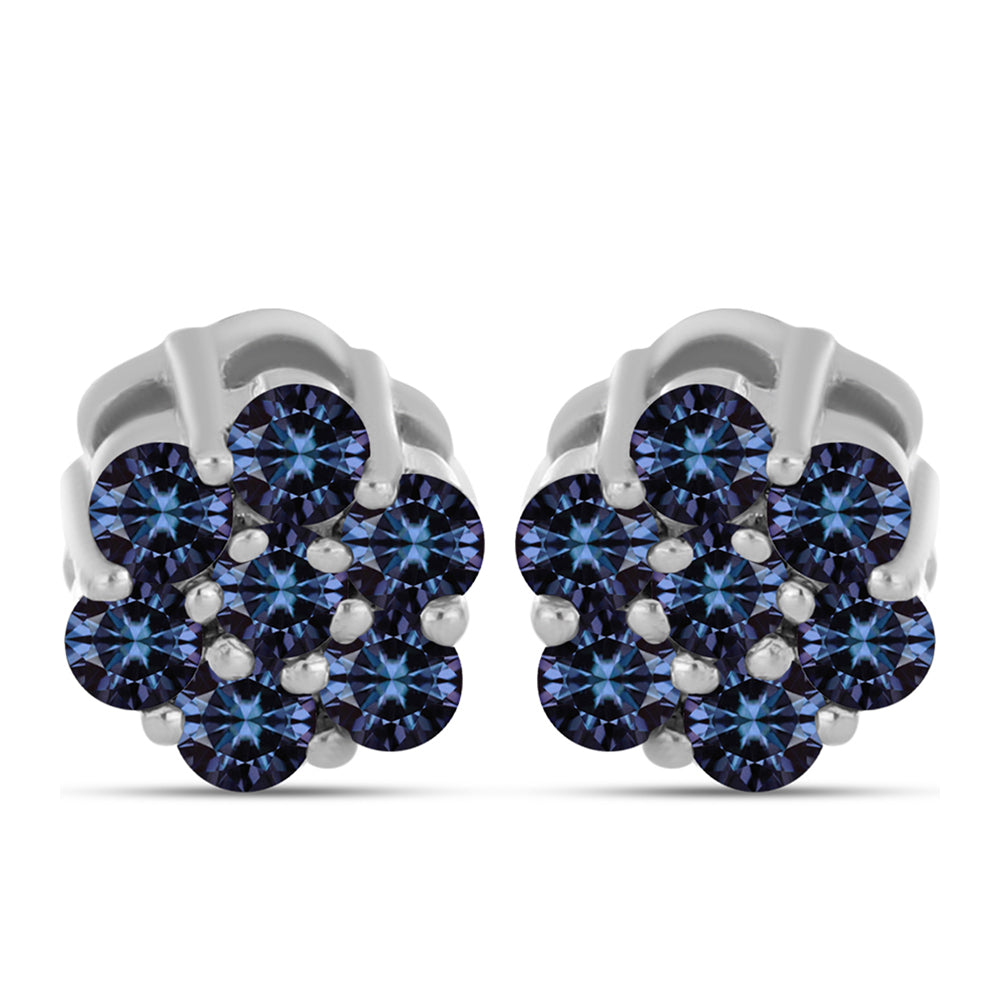 Cercei din Argint 925 ( 1.45 grame ) cu Moissanite Violet Imperial 0.47 Carate 1 