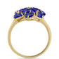 Inel din Argint 925 Placat cu Aur ( 3.25 grame ) cu Lapis Lazuli și Topaz Alb 2.69 Carate
