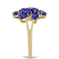 Inel din Argint 925 Placat cu Aur ( 3.25 grame ) cu Lapis Lazuli și Topaz Alb 2.69 Carate