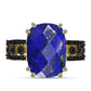 Inel din Argint 925 Placat cu Aur ( 3.83 grame ) cu Lapis Lazuli și Spinel Negru 6.41 Carate