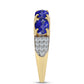 Inel din Argint 925 Placat cu Aur ( 3.66 grame ) cu Lapis Lazuli și Topaz Alb 2.65 Carate