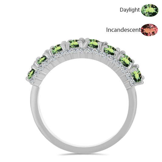 Inel din Argint 925 ( 2.69 grame ) cu Alexandrit Natural și Topaz Alb 1.82 Carate