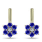 Cercei din Argint 925 Placat cu Aur ( 3 grame ) cu Lapis Lazuli și Topaz Alb 0.64 Carate