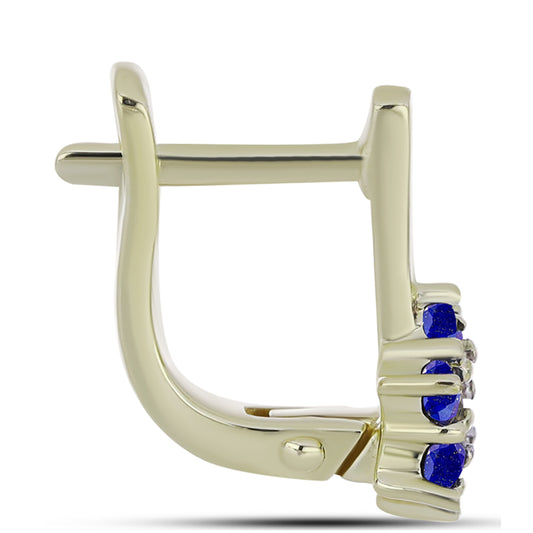 Cercei din Argint 925 Placat cu Aur ( 3 grame ) cu Lapis Lazuli și Topaz Alb 0.64 Carate