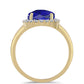 Inel din Argint 925 Placat cu Aur ( 3.79 grame ) cu Lapis Lazuli și Topaz Alb 5.28 Carate