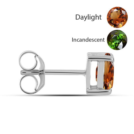 Cercei din Argint 925 ( 1.2 grame ) cu Zultanit Anatolian Certificat cultivat în laborator 1.84 Carate