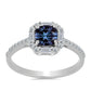 Inel din Argint 925 ( 1.86 grame ) cu Moissanite Violet Imperial și Zircon Alb 1.73 Carate