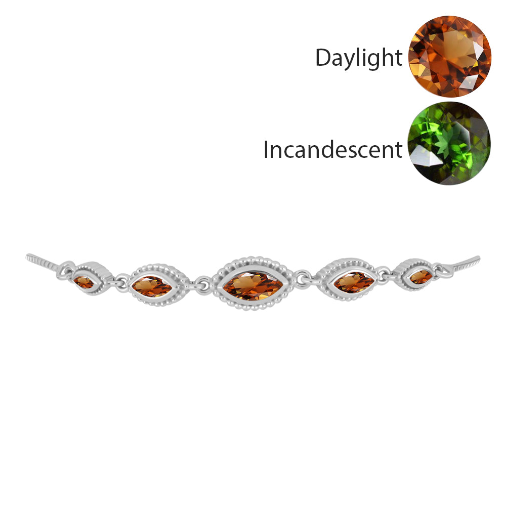 Brățară din Argint 925 ( 4.8 grame ) cu Zultanit Anatolian Certificat cultivat în laborator 1.44 Carate 2 