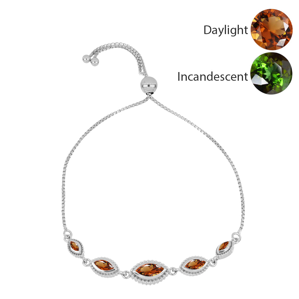 Brățară din Argint 925 ( 4.8 grame ) cu Zultanit Anatolian Certificat cultivat în laborator 1.44 Carate