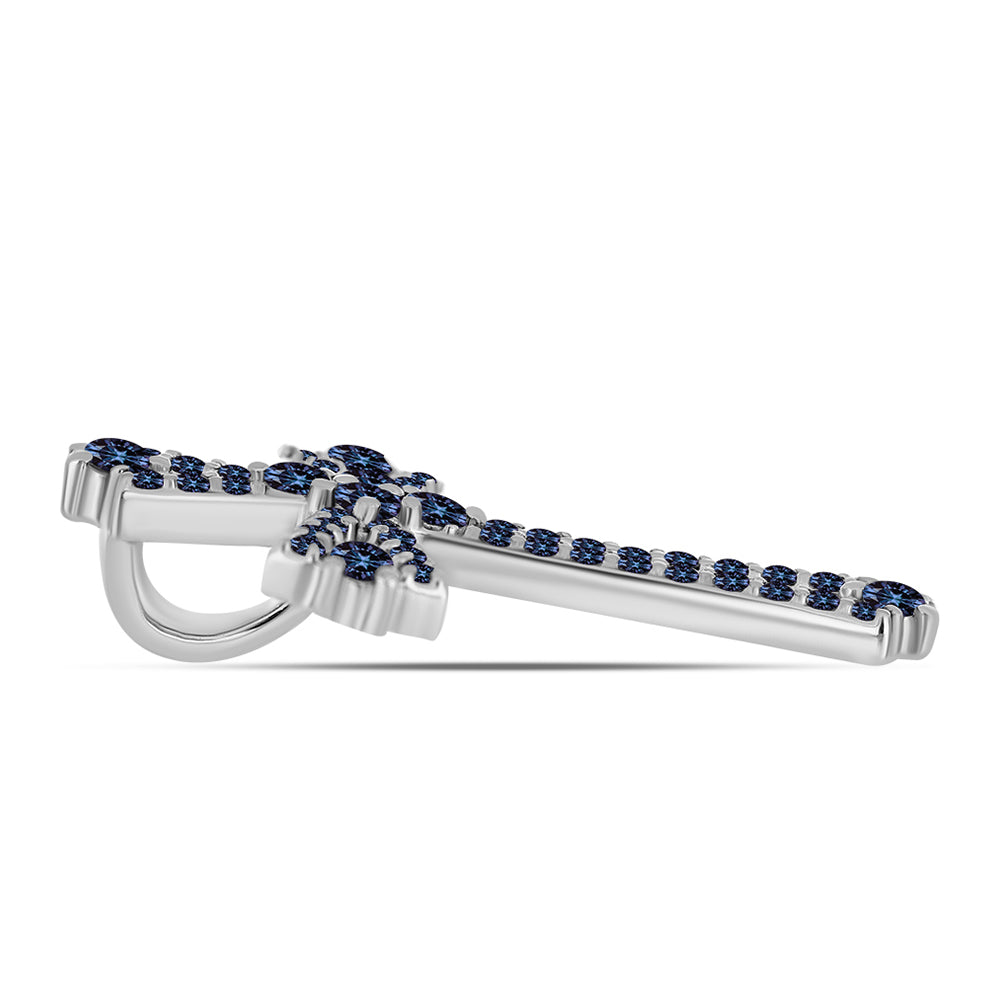 Cruce Pandantiv din Argint 925 ( 2.04 grame ) cu Moissanite Violet Imperial 0.58 Carate