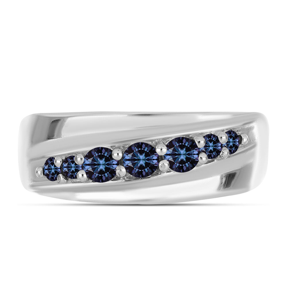Inel din Argint 925 ( 4.5 grame ) cu Moissanite Violet Imperial 0.44 Carate