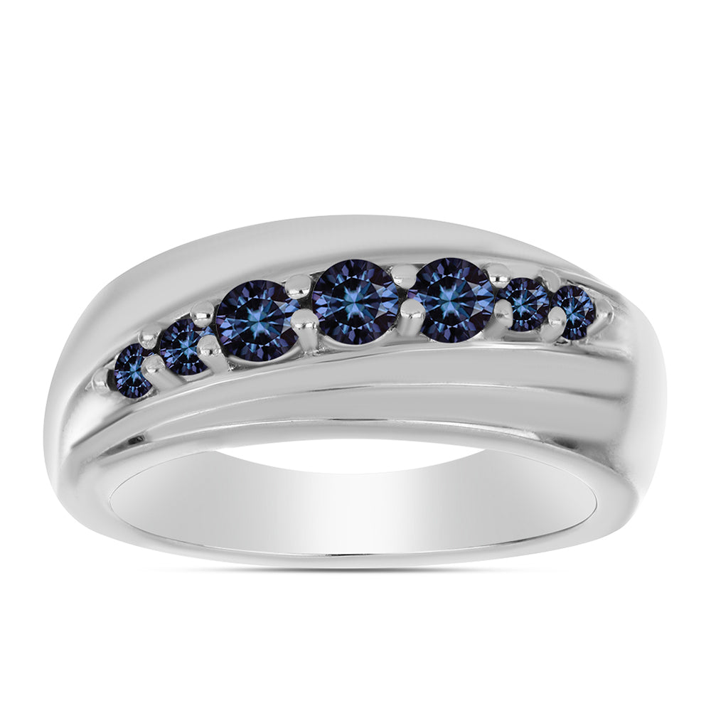 Inel din Argint 925 ( 4.5 grame ) cu Moissanite Violet Imperial 0.44 Carate 3 