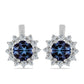 Cercei din Argint 925 ( 3.65 grame ) cu Moissanite Violet Imperial și Topaz Alb 2.62 Carate