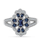 Inel din Argint 925 ( 4.85 grame ) cu Moissanite Violet Imperial și Topaz Alb 0.77 Carate