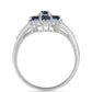Inel din Argint 925 ( 4.85 grame ) cu Moissanite Violet Imperial și Topaz Alb 0.77 Carate