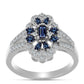 Inel din Argint 925 ( 4.85 grame ) cu Moissanite Violet Imperial și Topaz Alb 0.77 Carate