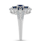 Inel din Argint 925 ( 4.85 grame ) cu Moissanite Violet Imperial și Topaz Alb 0.77 Carate