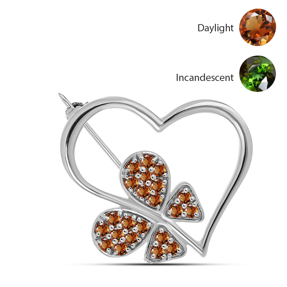 Broşă din Argint 925 ( 4.42 grame ) cu Zultanit Anatolian Certificat cultivat în laborator 0.88 Carate 1 