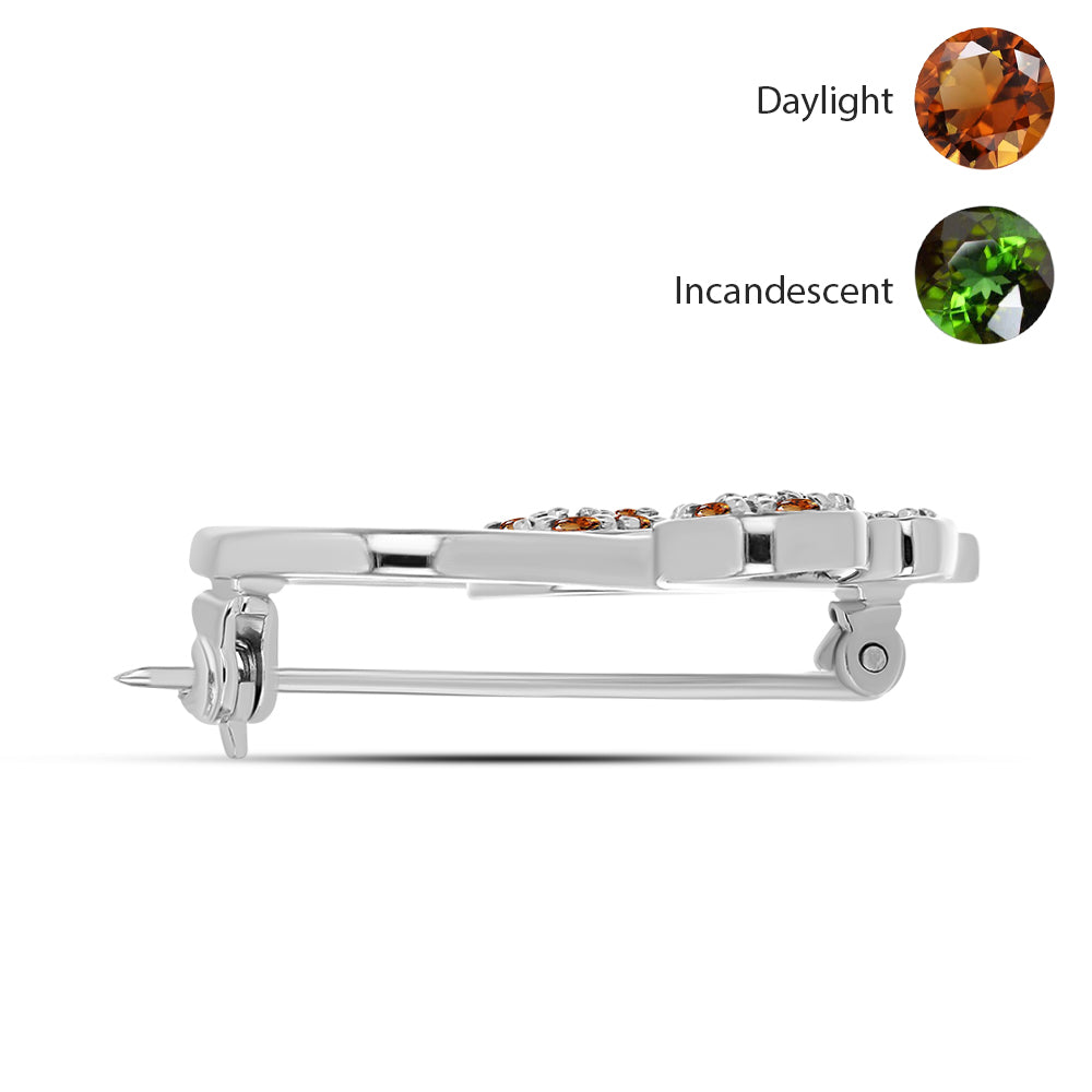 Broşă din Argint 925 ( 4.42 grame ) cu Zultanit Anatolian Certificat cultivat în laborator 0.88 Carate 2 