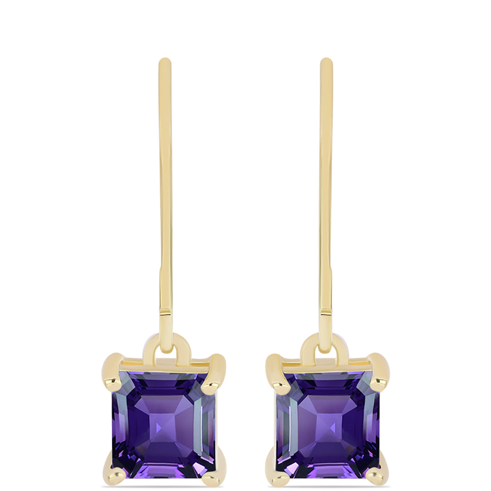 Cercei din Argint 925 Placat cu Aur ( 1.76 grame ) cu Ametist Marocan 2.11 Carate 1 