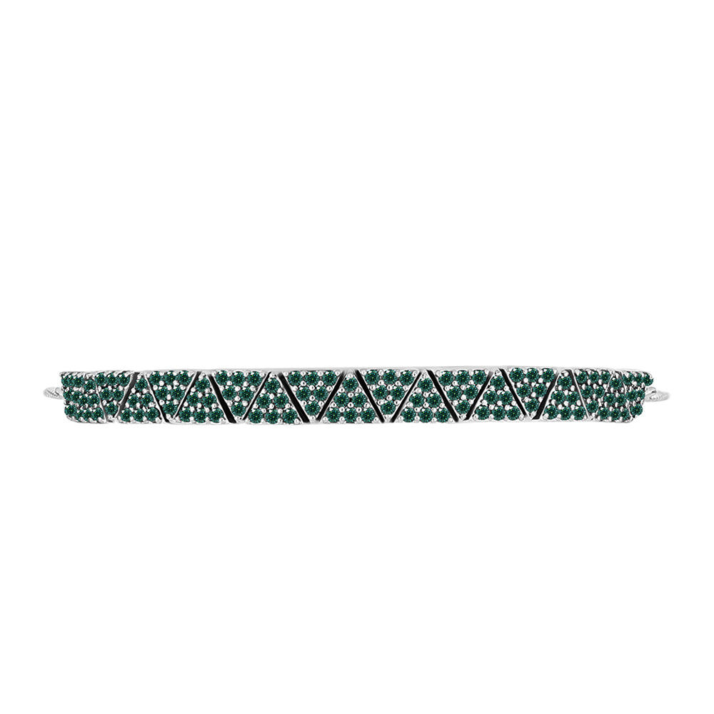 Brățară din Argint 925 ( 10.09 grame ) cu Moissanite verde-albăstrui marin 1.57 Carate 2 