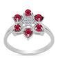 Inel din Argint 925 ( 3.01 grame ) cu Rubin Malagasy și Topaz Alb 0.69 Carate