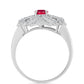 Inel din Argint 925 ( 3.89 grame ) cu Rubin Malagasy și Topaz Alb 1.33 Carate