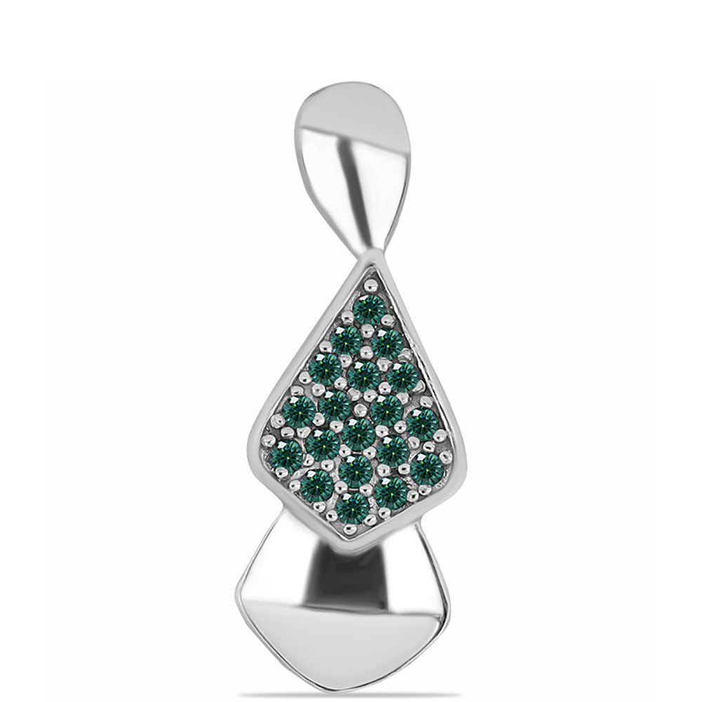Pandantiv din Argint 925 ( 1.97 grame ) cu Moissanite verde-albăstrui marin 0.26 Carate 1 