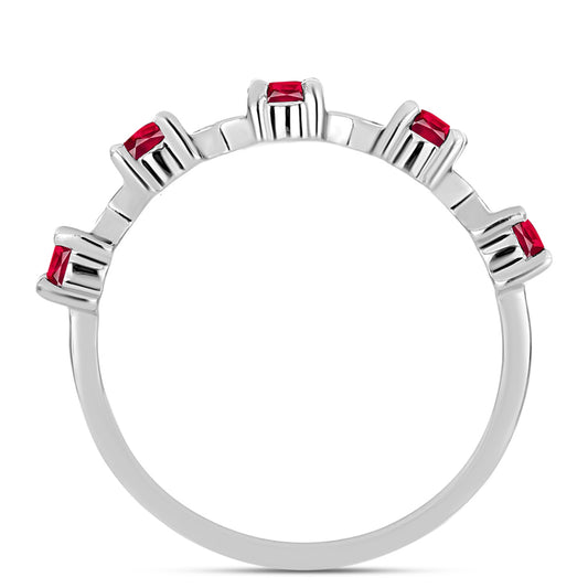 Inel din Argint 925 ( 1.89 grame ) cu Rubin Malagasy 0.78 Carate