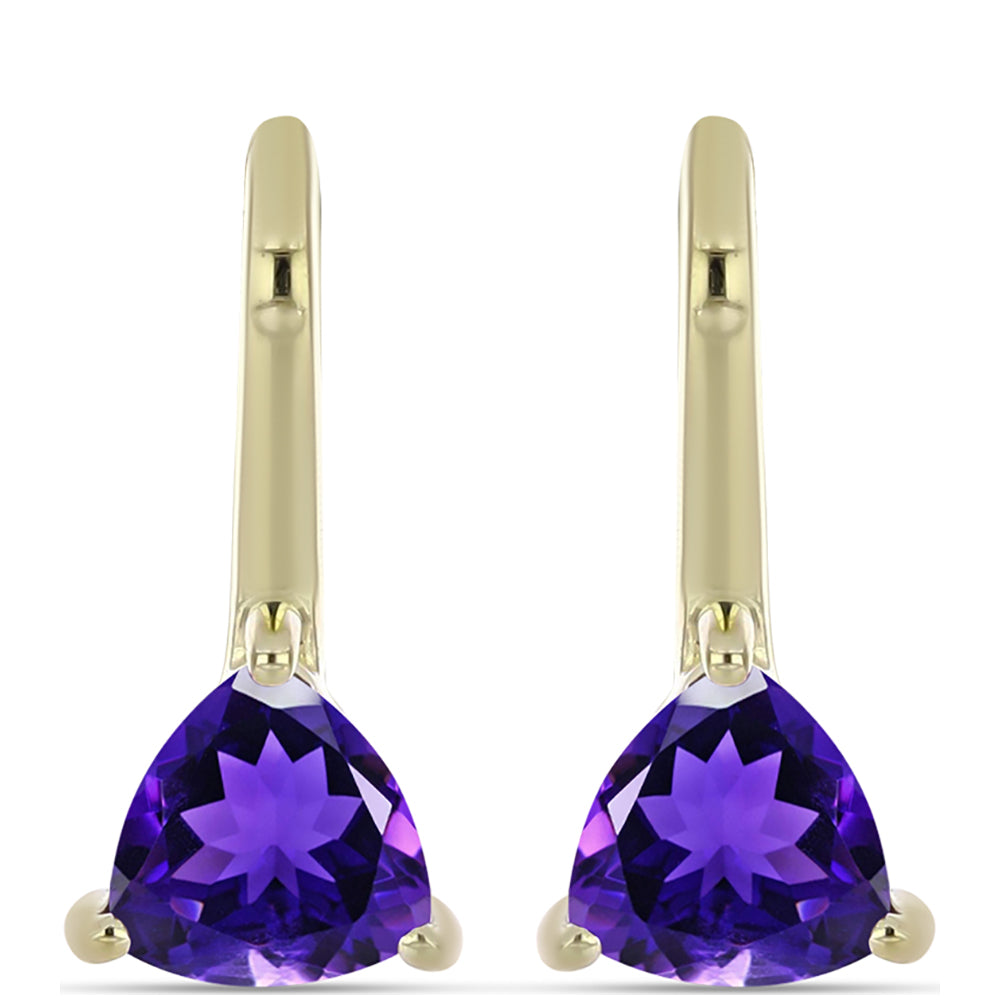 Cercei din Argint 925 Placat cu Aur ( 2.15 grame ) cu Ametist Marocan 0.76 Carate