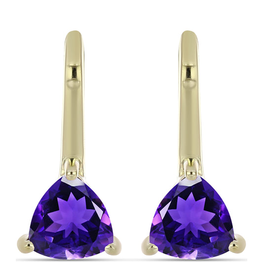 Cercei din Argint 925 Placat cu Aur ( 2.15 grame ) cu Ametist Marocan 0.76 Carate