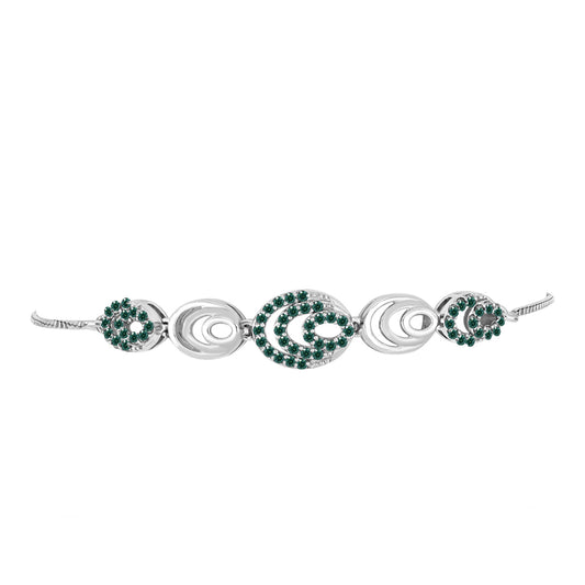 Brățară din Argint 925 ( 5.06 grame ) cu Moissanite verde-albăstrui marin 0.59 Carate