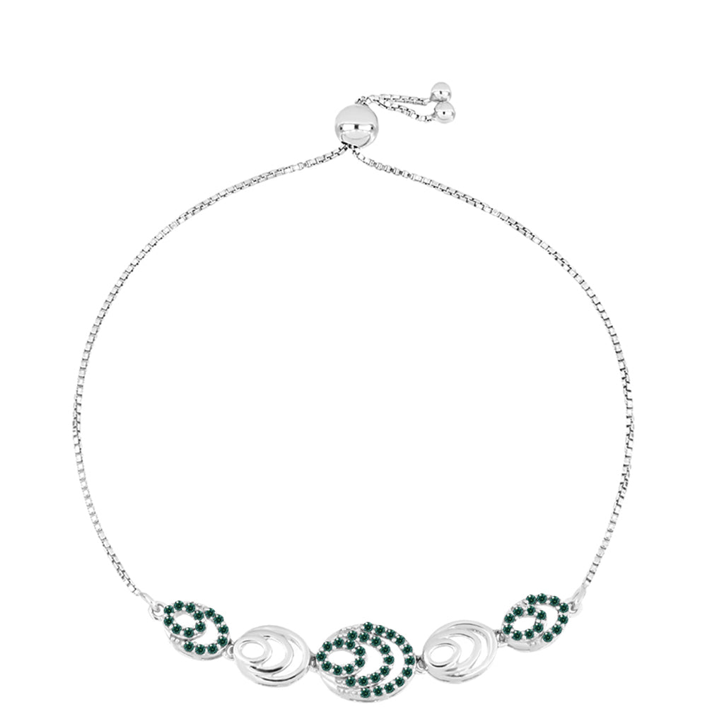 Brățară din Argint 925 ( 5.06 grame ) cu Moissanite verde-albăstrui marin 0.59 Carate 1 