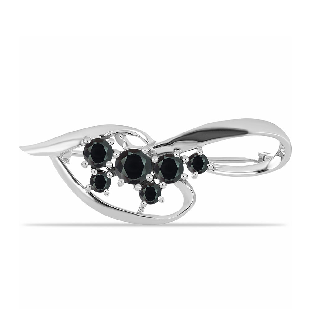 Broşă din Argint 925 ( 3.57 grame ) cu Obsidian 0.98 Carate 1 