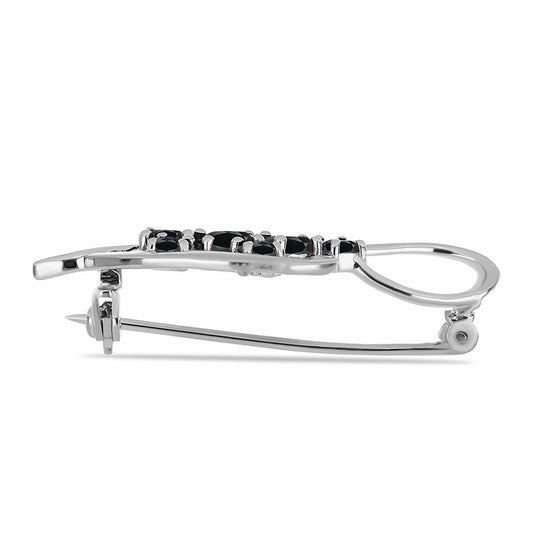 Broşă din Argint 925 ( 3.57 grame ) cu Obsidian 0.98 Carate