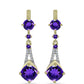 Cercei din Argint 925 Placat cu Aur ( 4.34 grame ) cu Ametist Marocan și Topaz Alb 3.81 Carate