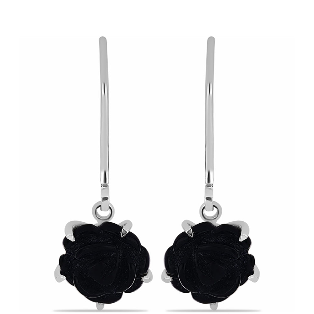 Cercei din Argint 925 ( 1.71 grame ) cu Obsidian 4.11 Carate