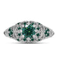 Inel din Argint 925 ( 2.83 grame ) cu Moissanite verde-albăstrui marin 1.18 Carate