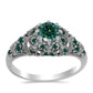 Inel din Argint 925 ( 2.83 grame ) cu Moissanite verde-albăstrui marin 1.18 Carate