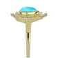 Inel din Argint 925 Placat cu Aur ( 3.3 grame ) cu Turcoaz ”Frumoasa Adormită” și Topaz Alb 1.17 Carate