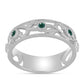 Inel din Argint 925 ( 3.5 grame ) cu Moissanite verde-albăstrui marin 0.16 Carate