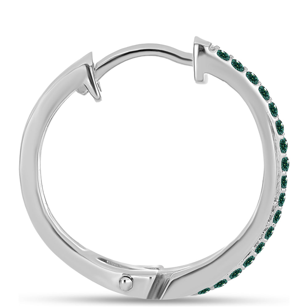 Cercei din Argint 925 ( 5.42 grame ) cu Moissanite verde-albăstrui marin 0.5 Carate 2 