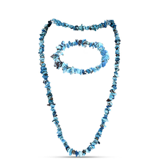 Set din Pepită ( 45.16 grame ) cu Turcoaz ”Frumoasa Adormită” 225.8 Carate ( Colier+Brățară )