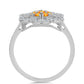 Inel din Argint 925 ( 3.02 grame ) cu Safir Padparadscha și Topaz Alb 1.01 Carate